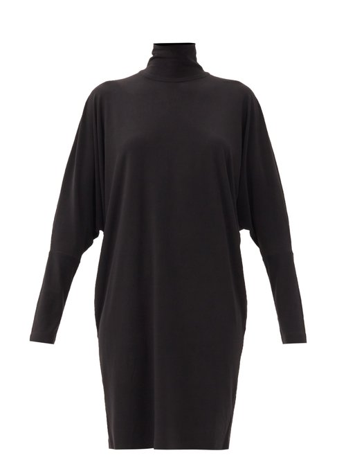 Buy Norma Kamali - Roll-neck Stretch-jersey Dress Black online - shop best Norma Kamali clothing sales