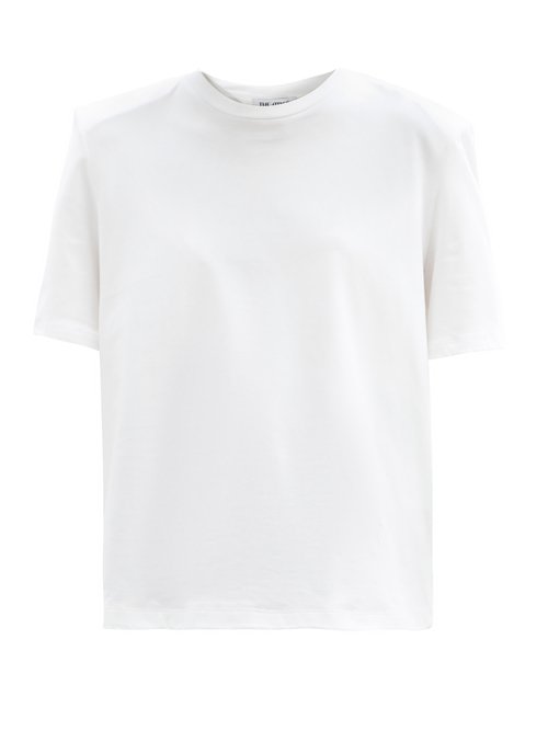 The Attico - Bella Padded-shoulder Cotton T-shirt White