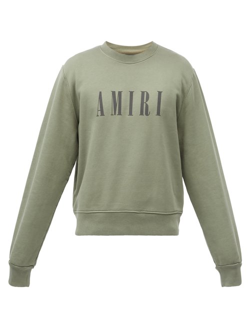Amiri - Logo-print Cotton-jersey Sweatshirt - Mens - Green