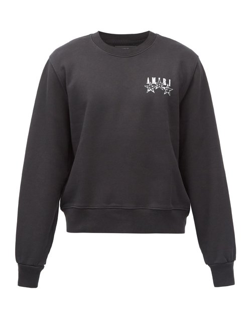 Amiri - Bandana Stars Logo-print Cotton-jersey Sweatshirt - Mens - Black