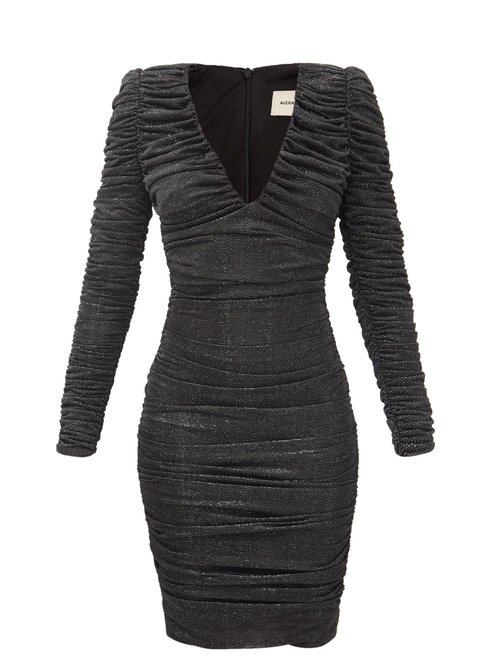 Buy Alexandre Vauthier - Ruched Lamé Jersey Dress Black online - shop best Alexandre Vauthier clothing sales