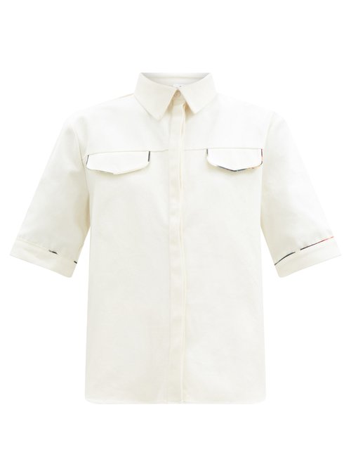Buy Sir - Maurice Piped Cotton-canvas Shirt Ivory online - shop best Sir 