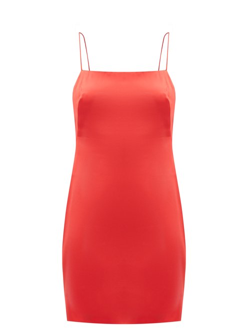 Gauge81 - Bima Open-back Satin Mini Dress Red