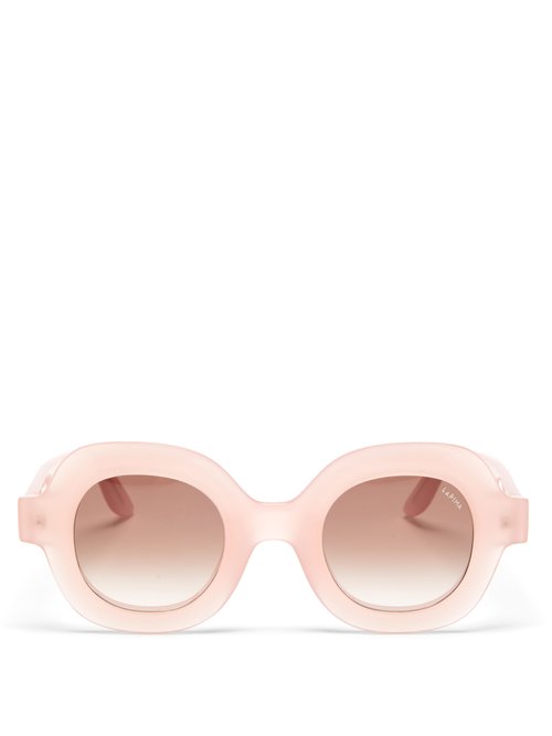 Lapima - Catarina Oversized Square Acetate Sunglasses - Womens - Light Pink