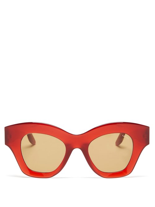 Lapima - Tessa Cat-eye Acetate Sunglasses - Womens - Red