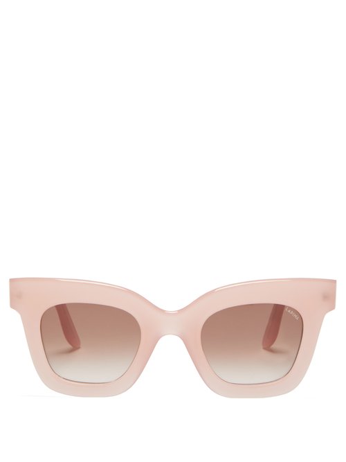 Lapima - Lisa Square Acetate Sunglasses - Womens - Light Pink