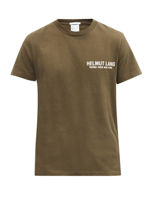Helmut Lang - Crossover-strap Cotton-jersey T-shirt - Mens - Khaki
