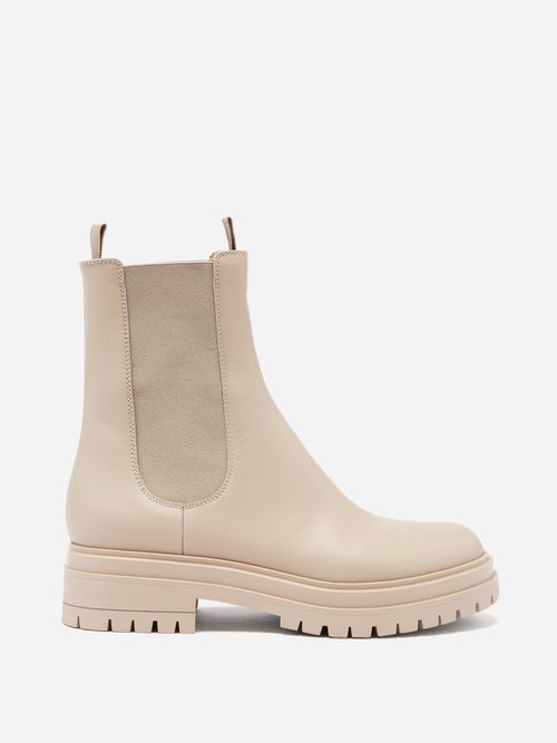 Gianvito Rossi - Chester Trek-sole Leather Chelsea Boots Light Beige