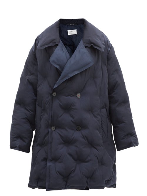 Maison Margiela - Double-breasted Quilted Shell Coat Navy