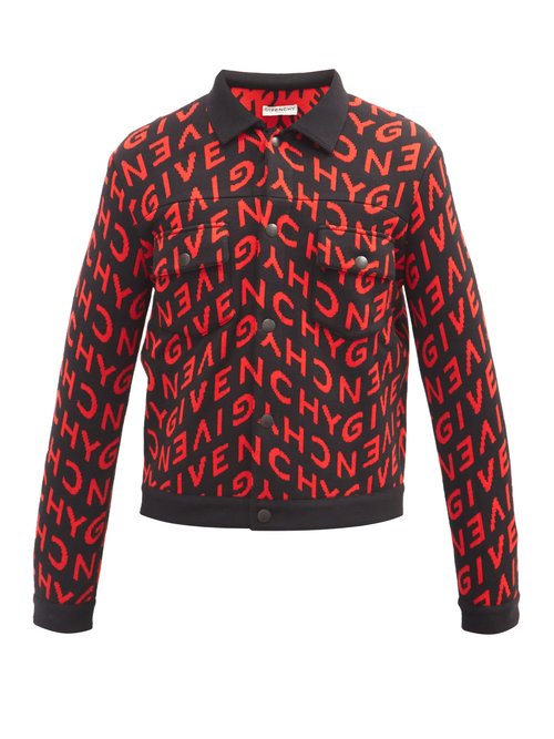 Givenchy - Refracted Logo-jacquard Wool Jacket - Mens - Black Red