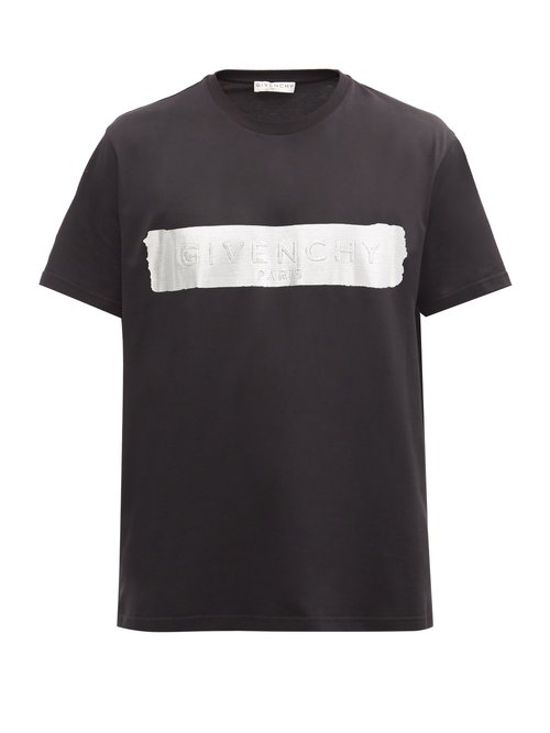 Givenchy - Silver Logo-panel Cotton-jersey T-shirt - Mens - Black