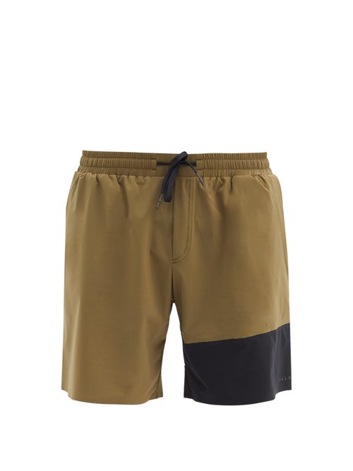 Falke Ess - Colour-block Drawcord-waist Shorts - Mens - Green