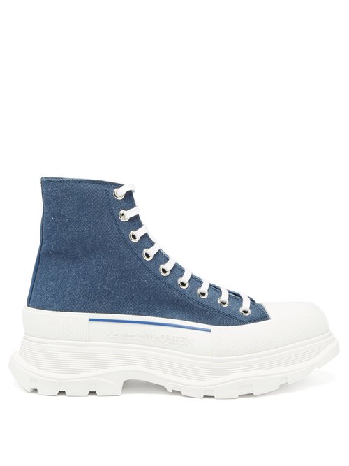 Alexander Mcqueen TREAD SLICK HIGH-TOP CHUNKY-SOLE CANVAS TRAINERS