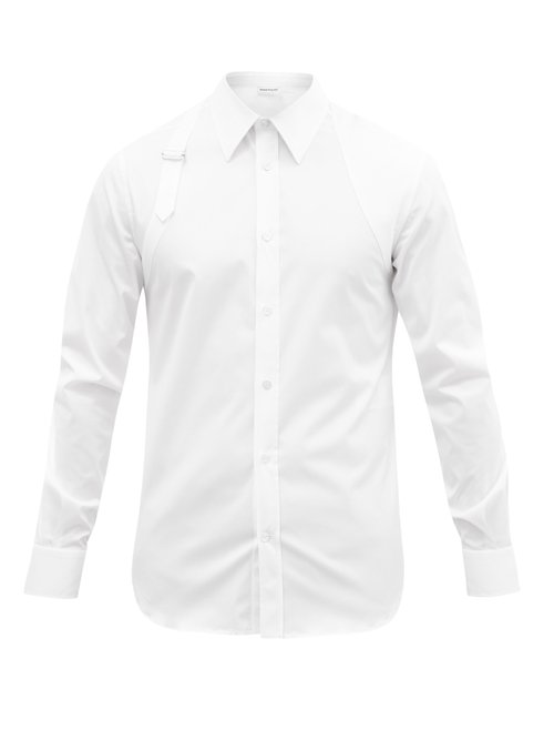 Alexander Mcqueen - Harness Cotton-blend Poplin Shirt - Mens - White
