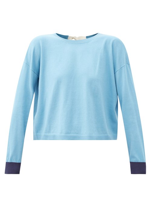 Marni - Tie-back Cotton-blend Sweater Blue