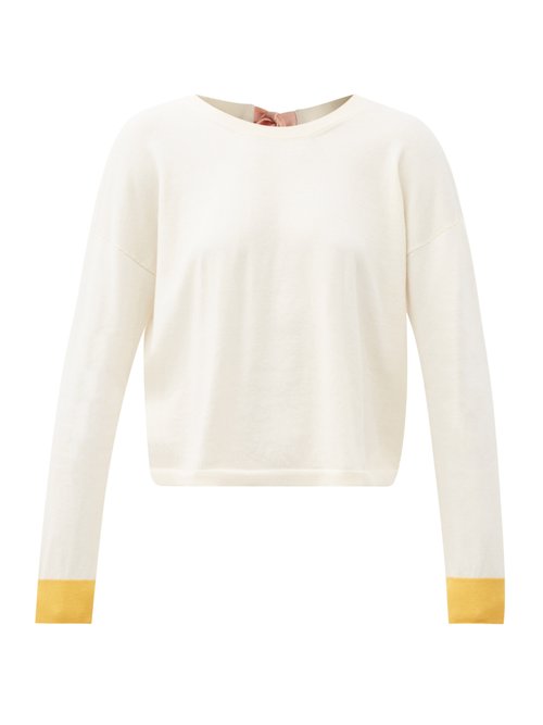 Marni - Tie-back Cotton-blend Sweater Ivory