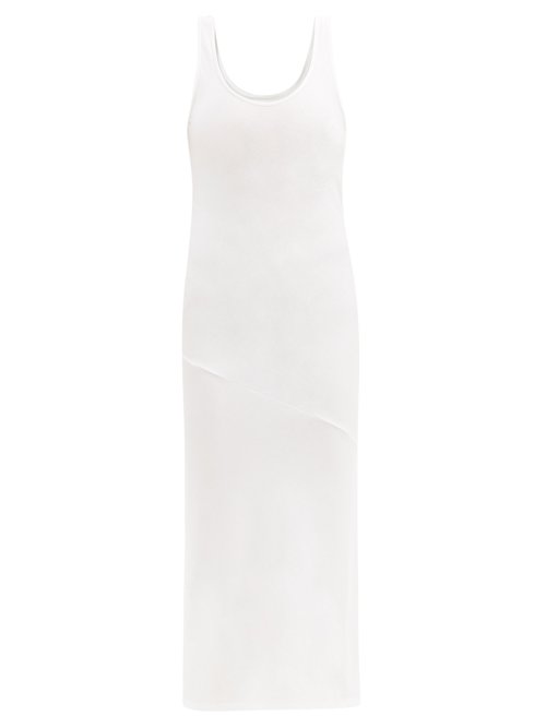 Buy Another Tomorrow - Scoop-neck Jersey Midi Dress White online - shop best Another Tomorrow clothing sales