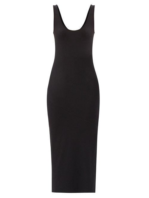 Another Tomorrow - Scoop-neck Jersey Midi Dress Black