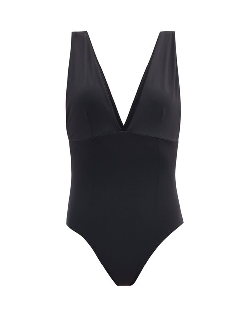 Haight - Raquel V-neck Jersey Swimsuit Black Beachwear