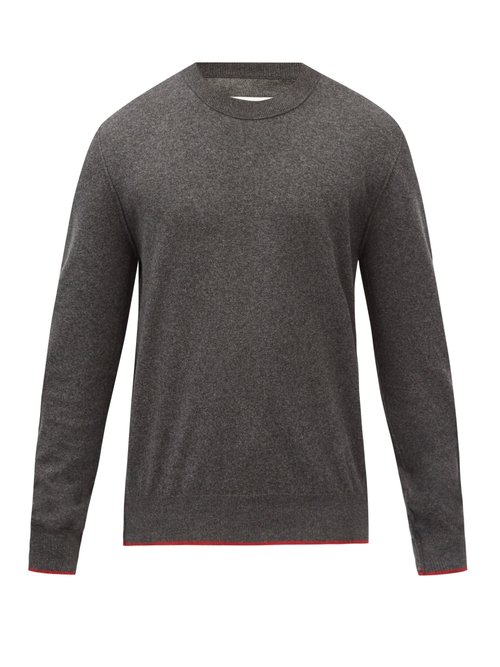 Maison Margiela - Elbow-patch Cotton-blend Sweater - Mens - Grey