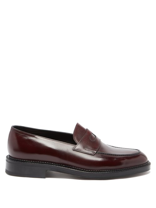 John Lobb Lopez Leather Penny Loafers In Burgundy