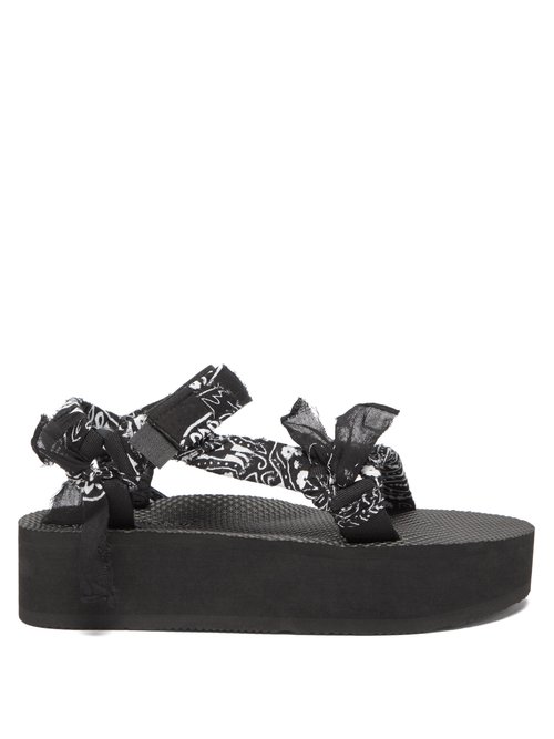 Arizona Love – Trekk Paisley-print Flatform Sandals Black