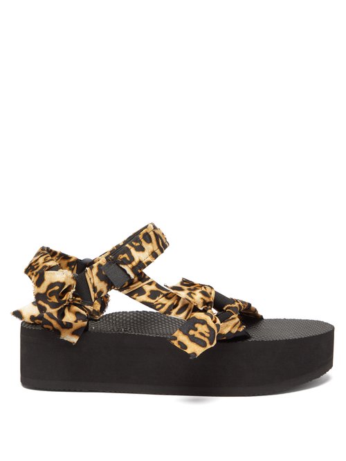 Arizona Love – Trekk Leopard-print Flatform Sandals Leopard