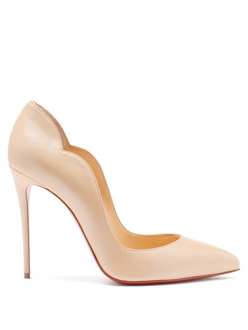 Christian Louboutin – Hot Chick 100 Scalloped-edge Leather Pumps Nude