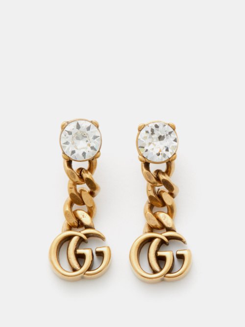 Gucci GG Crystal-embellished Drop Earrings