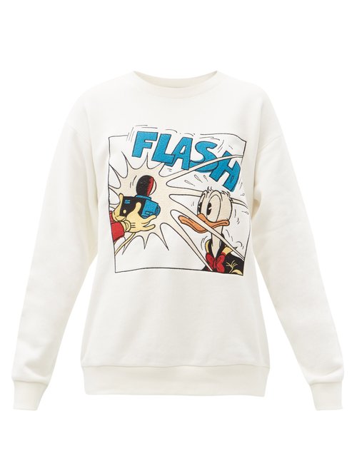 Gucci – X Disney Donald Duck-print Cotton Sweatshirt White