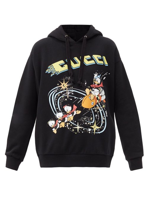 Gucci – X Disney Donald Duck Cotton Hooded Sweatshirt Black Multi