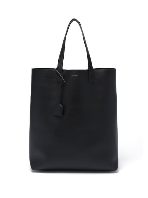 Saint Laurent - Logo-embossed Leather Tote Bag - Mens - Black