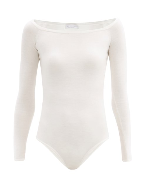 Buy Gabriela Hearst - Klara Boat-neck Merino Wool-blend Bodysuit Ivory online - shop best Gabriela Hearst 