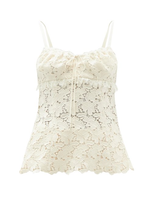 Buy Brock Collection - Sira Cotton-blend Macramé-lace Top Ivory online - shop best Brock Collection 
