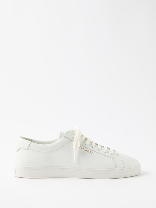 Buy Saint Laurent - Andy Leather Trainers White online - shop best Saint Laurent shoes sales