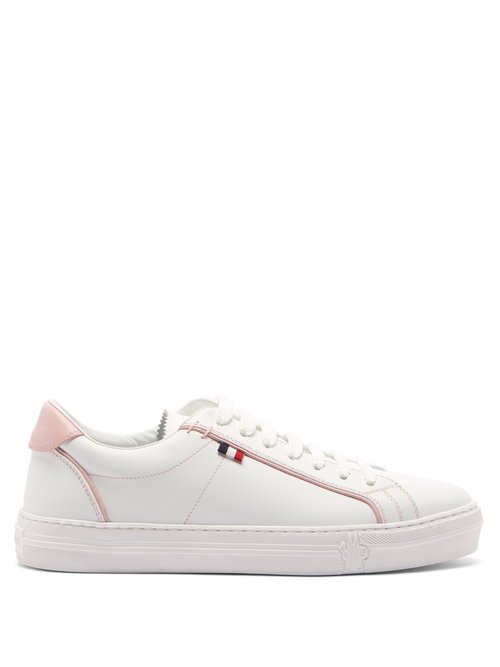 Moncler - Alodie Leather Trainers Pink White
