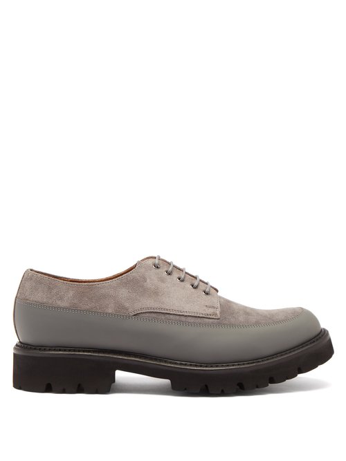 Grenson - Earl Suede Derby Shoes - Mens - Grey