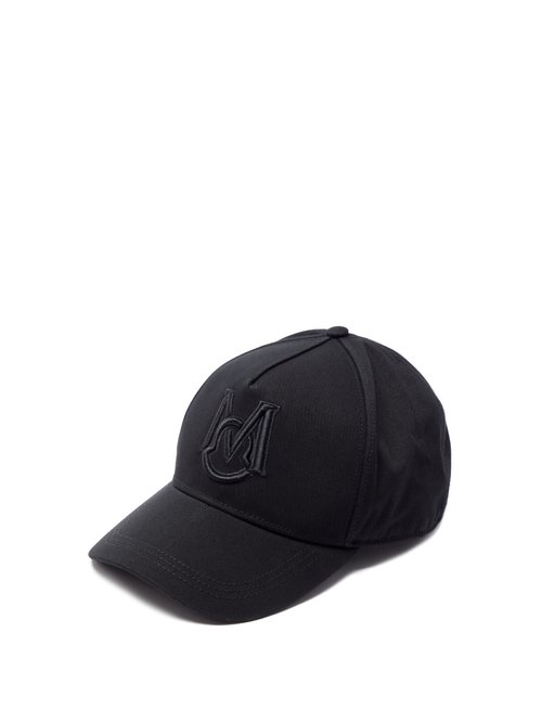 Moncler - Logo-embroidered Cotton Cap - Mens - Black