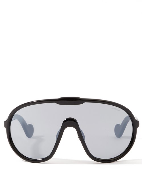 Moncler - Mask Acetate Sunglasses - Womens - Black