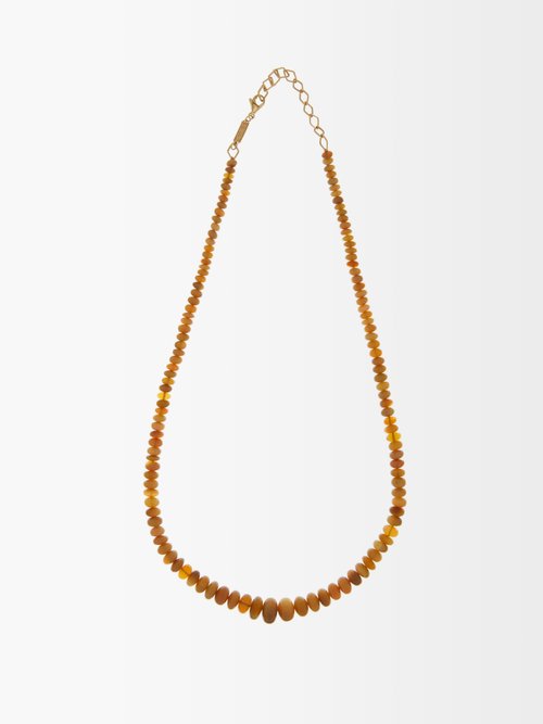 AZLEE Opal & 18kt Gold Beaded Necklace