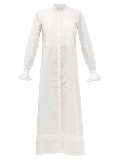Bourrienne Paris X - New Impertinente Pintucked Cotton-twill Dress White