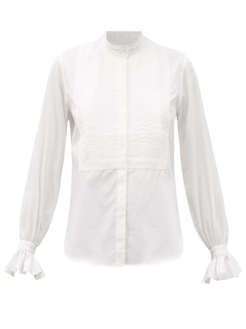 Bourrienne Paris X - New Divine Pintucked Cotton-twill Shirt White