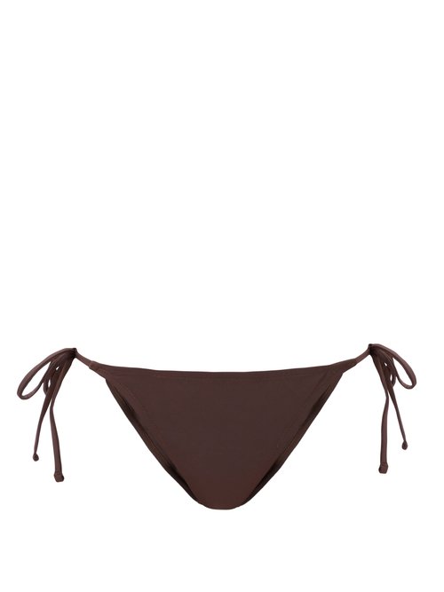 Buy Fisch - Chanzy Side-tie Recycled-fibre Bikini Briefs Dark Brown online - shop best Fisch swimwear sales