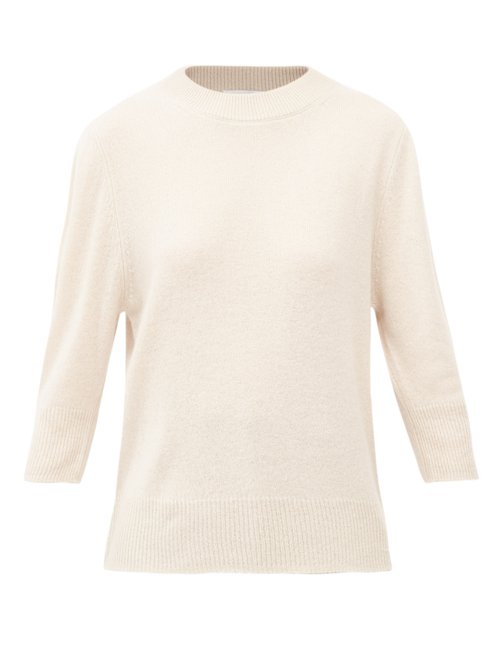 Allude - Puff-shoulder Cashmere Sweater Beige