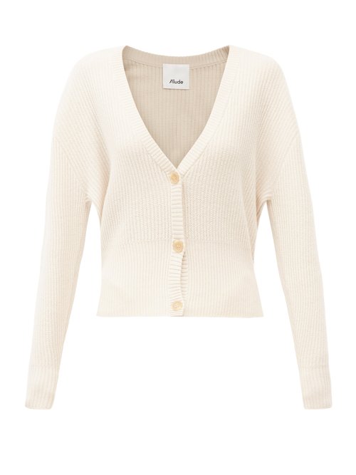 Allude - Dropped-sleeve Cashmere Cardigan Beige