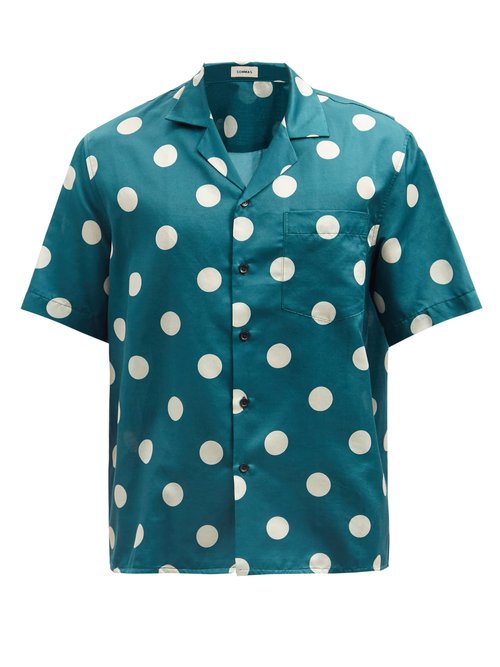 Polka-dot Silk-blend Satin Shirt