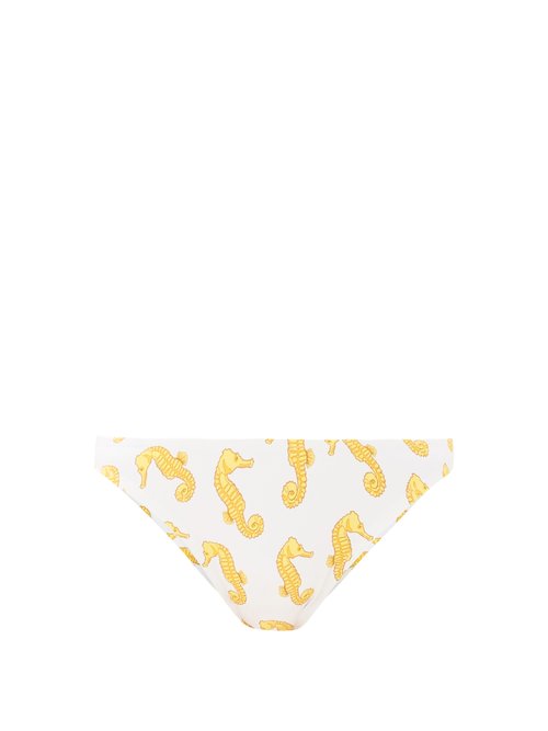 Fisch - Flamands Seahorse-print High-cut Bikini Briefs White Multi Beachwear