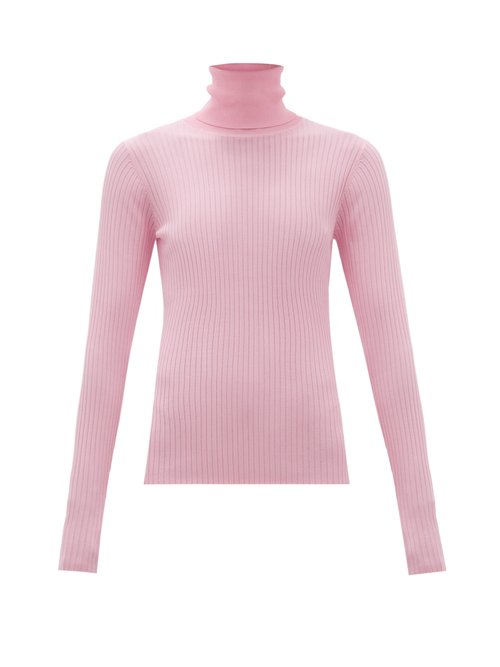 Dodo Bar Or - Stacy Roll-neck Ribbed Sweater Light Pink