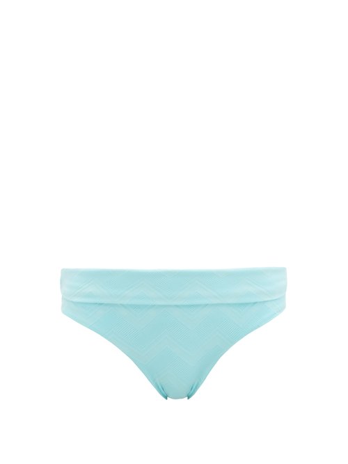 Melissa Odabash - Brussels Zigzag-jacquard Bikini Brief Light Blue Beachwear