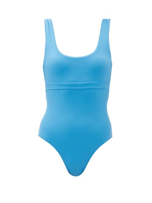 Melissa Odabash - Kos Scoop-back Swimsuit Blue Beachwear